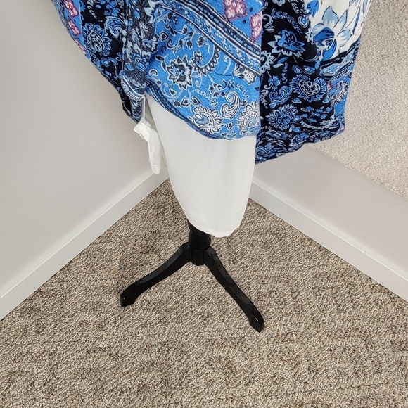 LOFT Blue And White Paisley Floral Print Boho Chic Skirt Sz Large NWOT - Picture 10 of 12